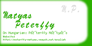 matyas peterffy business card